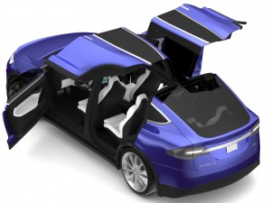 2017 tesla model x deep blue metallic Modèle 3D