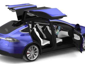 2017 tesla model x deep blue metallic Modèle 3D