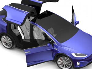 2017 tesla model x deep blue metallic Modèle 3D
