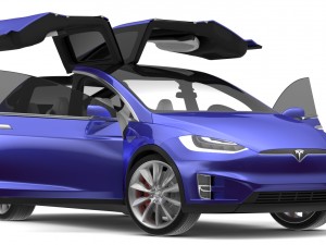 2017 tesla model x deep blue metallic Modèle 3D