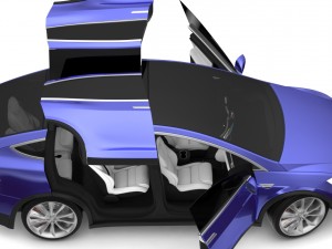 2017 tesla model x deep blue metallic Modèle 3D