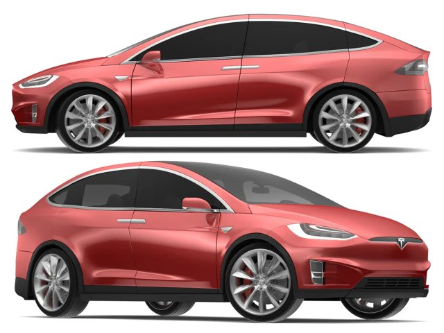 tesla x red multi-coat 3D Model .c4d .max .obj .3ds .fbx .stl .blend 