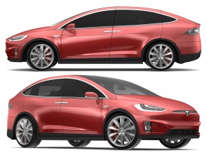 tesla x red multi-coat Modelo 3D