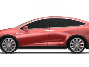 tesla x red multi-coat 3D Model