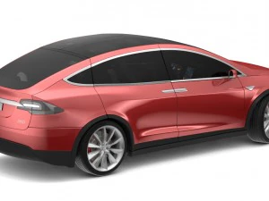 tesla x red multi-coat 3D Model