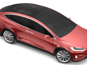 tesla x red multi-coat 3D Model