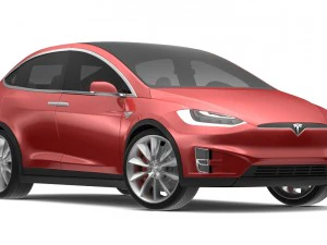 tesla x red multi-coat 3D Model
