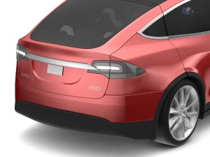 tesla x red multi-coat 3D Model