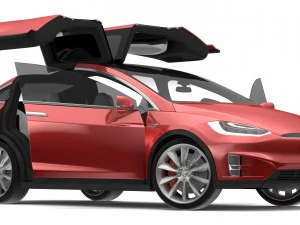 tesla x red multi-coat 3D Model