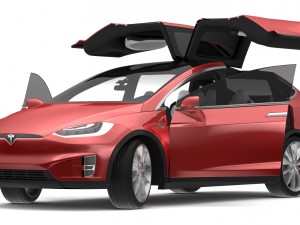 tesla x red multi-coat 3Dモデル