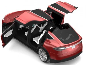 tesla x red multi-coat 3D Model