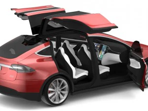 tesla x red multi-coat 3D Model