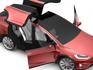 tesla x red multi-coat 3D Model
