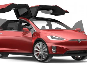 tesla x red multi-coat 3D Model
