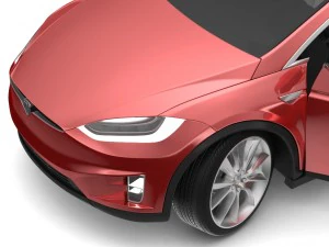 tesla x red multi-coat 3D Model