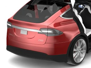 tesla x red multi-coat 3D Model