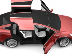 tesla x red multi-coat 3D Model