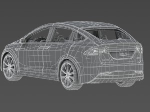 tesla x red multi-coat 3Dモデル