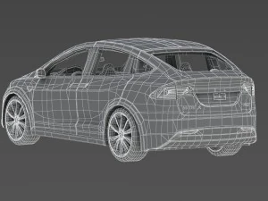 tesla x red multi-coat 3D Model