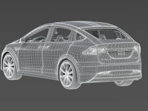 tesla x red multi-coat 3D Model