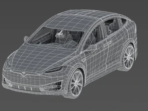 tesla x red multi-coat 3D Model