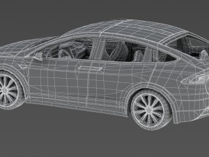 tesla x red multi-coat 3Dモデル