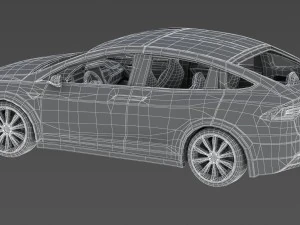 tesla x red multi-coat 3D Model