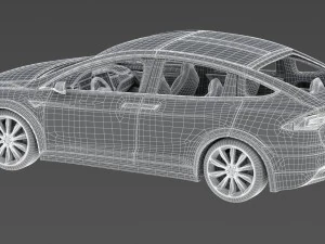 tesla x red multi-coat 3D Model
