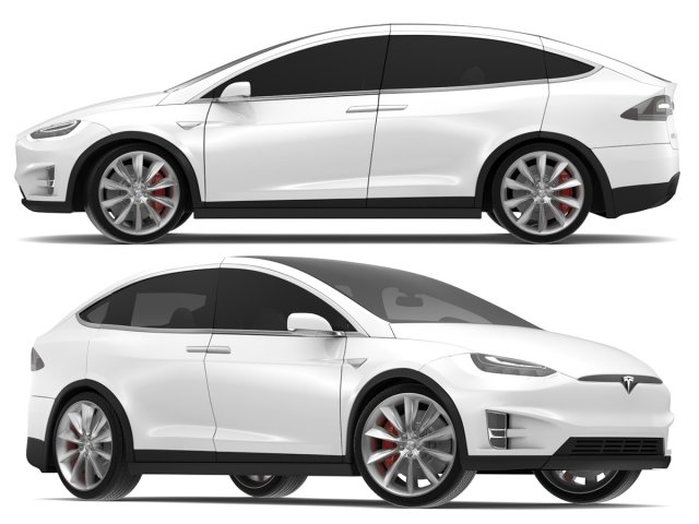 2017 tesla model x solid white-pearl white multi-coat Modelo 3D .c4d .max .obj .3ds .fbx .stl .blend 