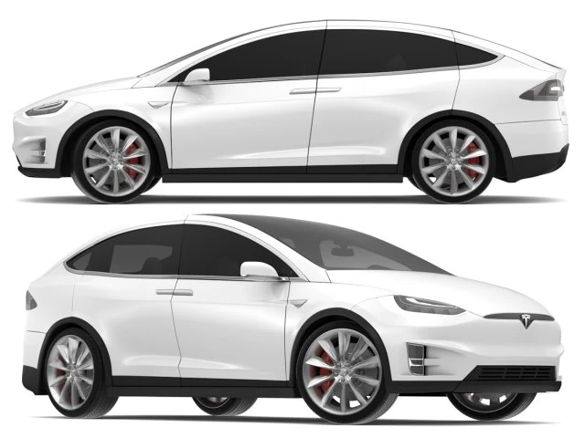 2017 tesla model x solid white-pearl white multi-coat 3D Model .c4d .max .obj .3ds .fbx .stl .blend
