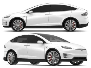 2017 tesla modeli x d&uuml;z beyaz-inci beyazı &ccedil;ok katlı 3D Model