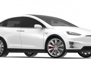 2017 tesla model x solid white-pearl white multi-coat Modelo 3D