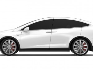 2017 tesla model x solid white-pearl white multi-coat Modelo 3D