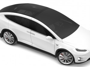2017 tesla model x solid white-pearl white multi-coat Modelo 3D