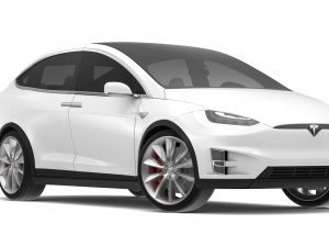 2017 tesla model x solid white-pearl white multi-coat Modelo 3D