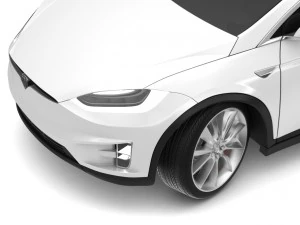 2017 tesla model x solid white-pearl white multi-coat 3D Model