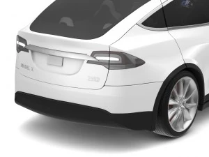 2017 tesla model x solid white-pearl white multi-coat 3D Model