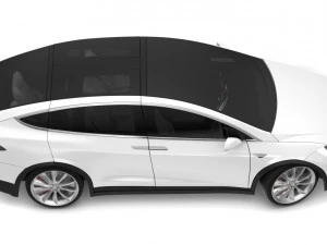 2017 tesla model x solid white-pearl white multi-coat 3D Model