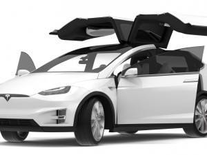 2017 tesla model x solid white-pearl white multi-coat Modelo 3D