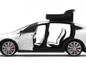 2017 tesla model x solid white-pearl white multi-coat Modelo 3D