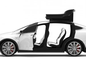 2017 tesla model x solid white-pearl white multi-coat 3D Model