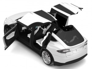 2017 tesla model x solid white-pearl white multi-coat Modelo 3D