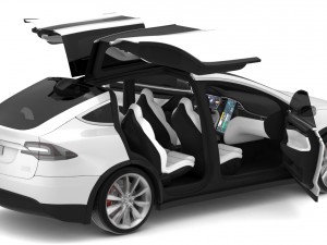 2017 tesla model x solid white-pearl white multi-coat Modelo 3D