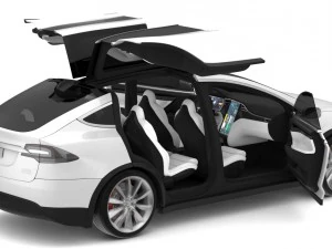 2017 tesla model x solid white-pearl white multi-coat 3D Model