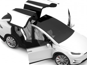 2017 tesla model x solid white-pearl white multi-coat Modelo 3D