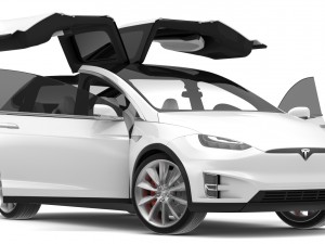 2017 tesla model x solid white-pearl white multi-coat Modelo 3D