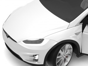 2017 tesla model x solid white-pearl white multi-coat Modelo 3D
