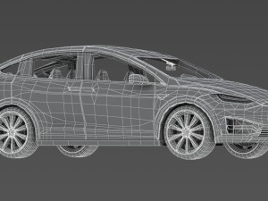 2017 tesla model x solid white-pearl white multi-coat Modelo 3D