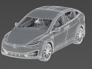 2017 tesla model x solid white-pearl white multi-coat Modelo 3D