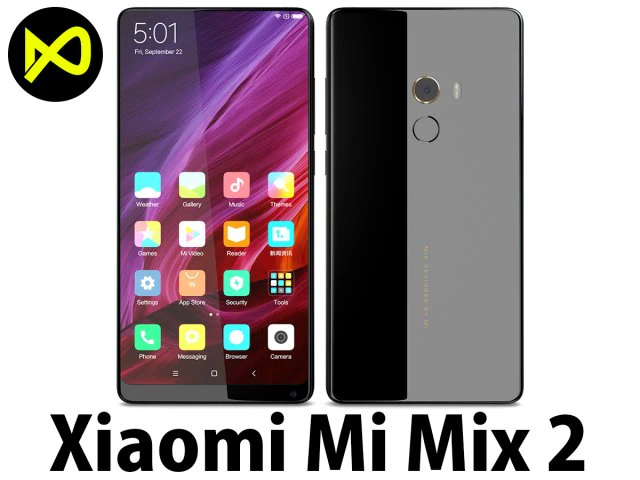 xiaomi mi mix 2 black 3D Model .c4d .max .obj .3ds .fbx .stl .blend
